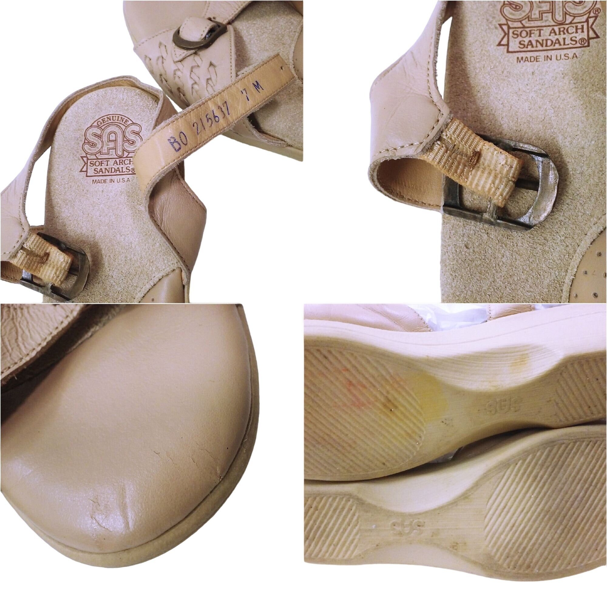 Vintage Sassan Antonio Shoe Usamade Soft Arch Leather Comfort Sandal