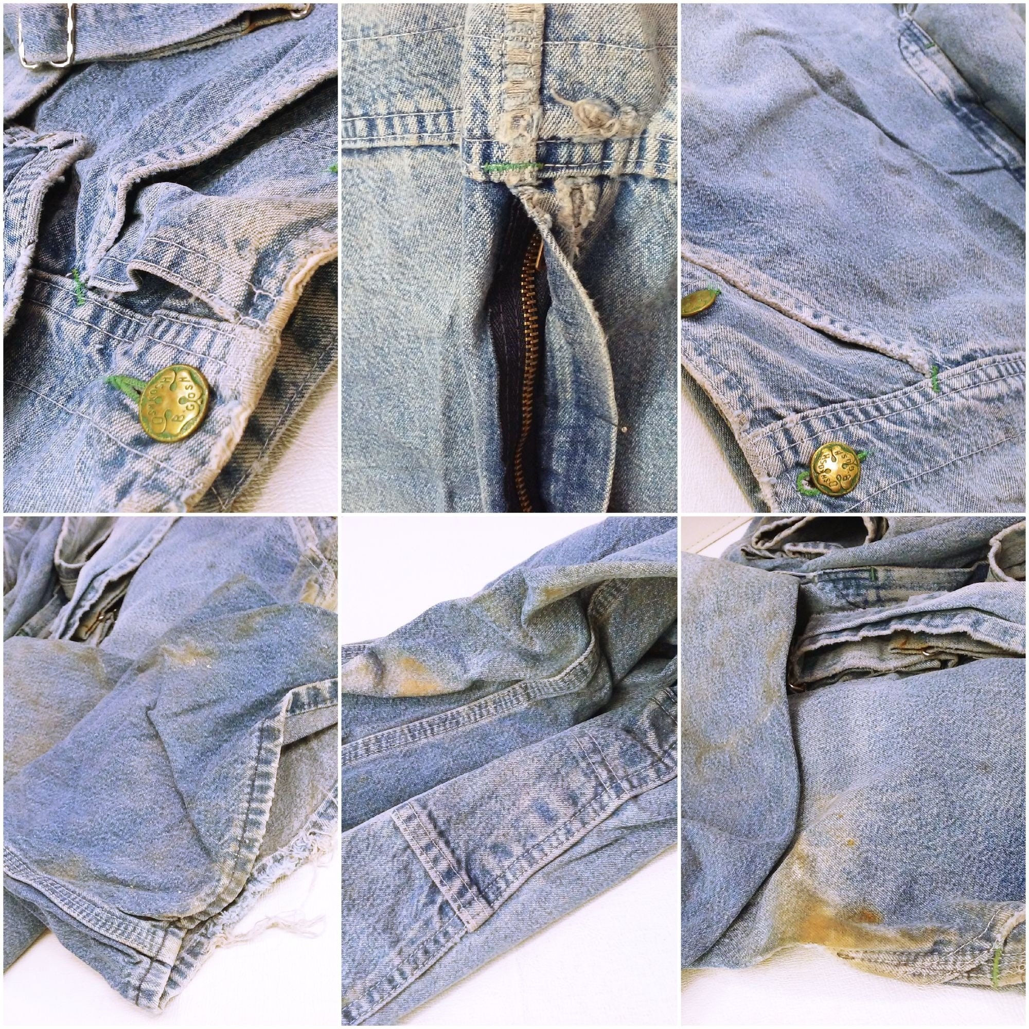 Vintage 60s-70s Osh Kosh B'gosh Denim Overalls Men's-40x28