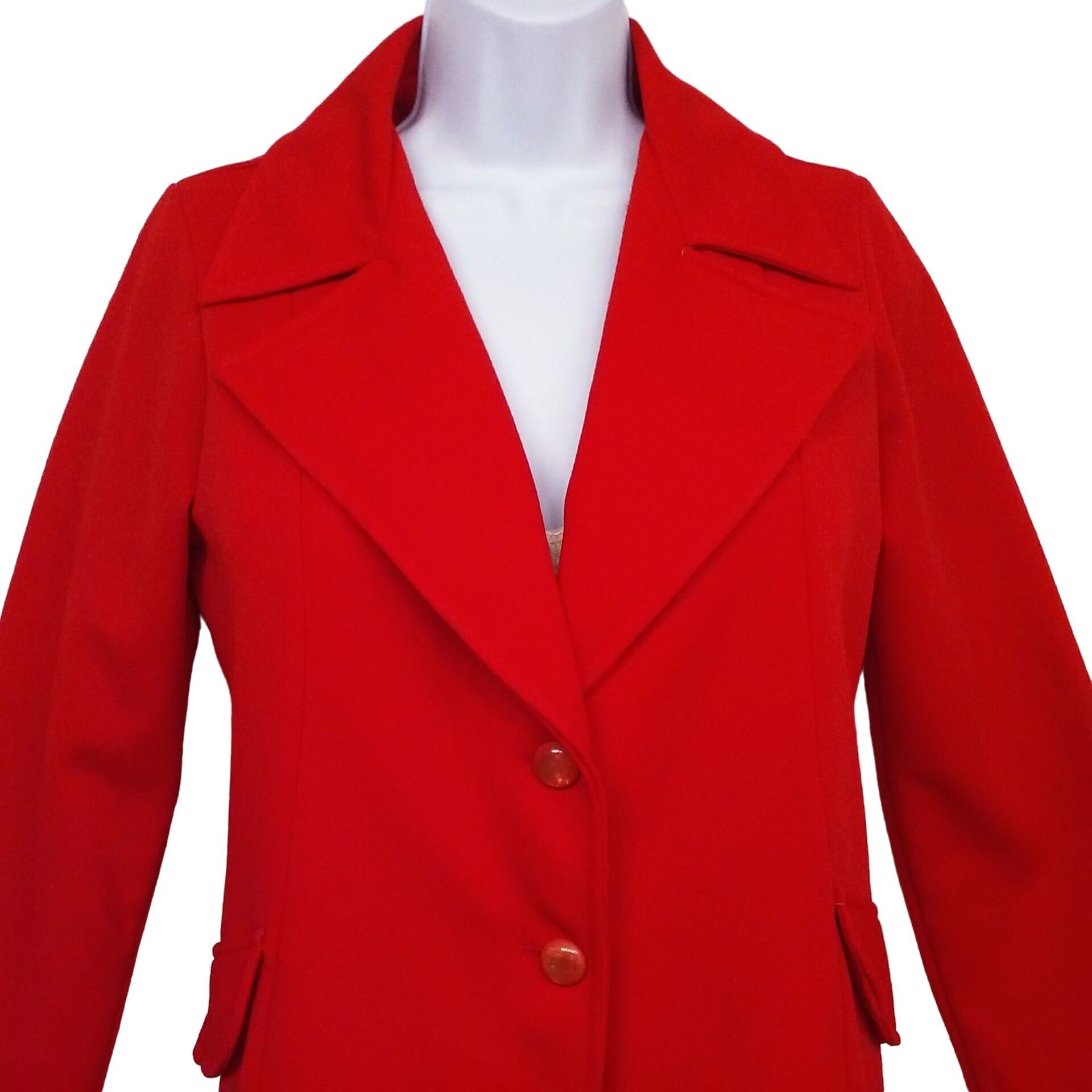 Vintage 70s Double-knit Polyester Leisure Suit Blazer 2-button