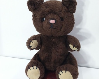 Vintage 1981 R. Dakin San Francisco Teddy Bear Plush Toy Animal Made in Korea Furry Jointed Arms/Legs Rescued Worn Nose Paw