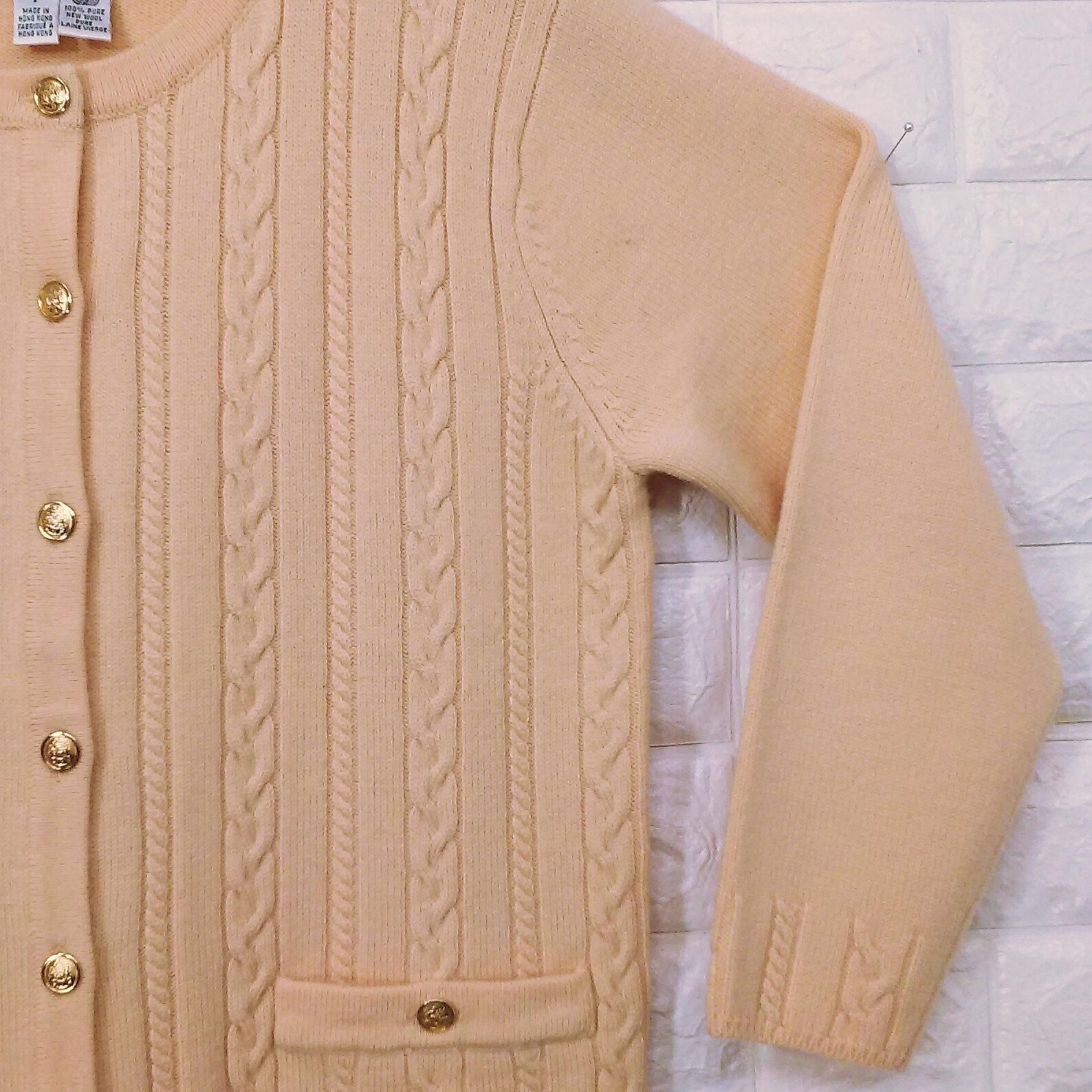 Vintage Talbots Petite Wool Cable Knit Cardigan Sweater Sz-p Pockets ...