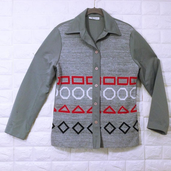 【60's〜70's bpc】\"Award cardigan\" VTG 70s BPC Bristol Award Cardigan Sweater Mens Small Blue