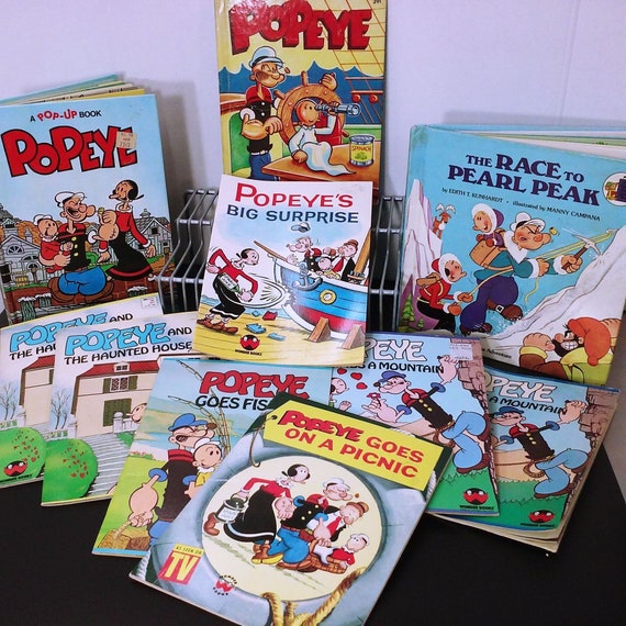Lot of 10 Popeye Book Collection '55 '62 '80s Assorted King