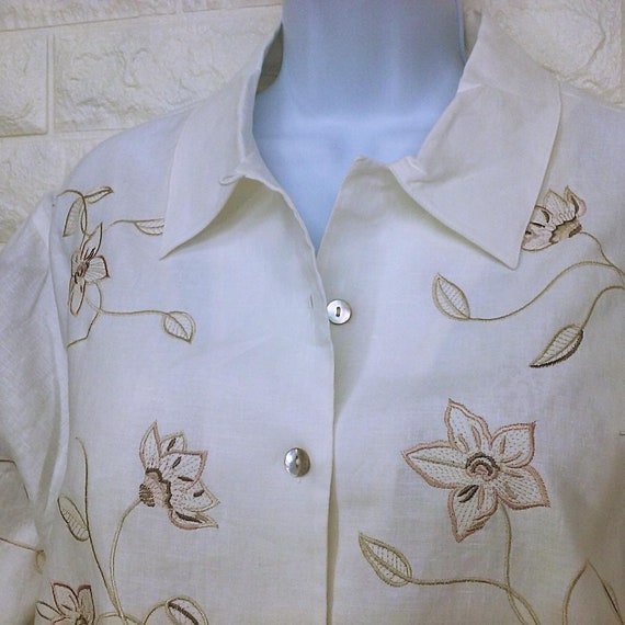 Vintage 80s CB Studio by Corey B Linen Shacket Bl… - image 5