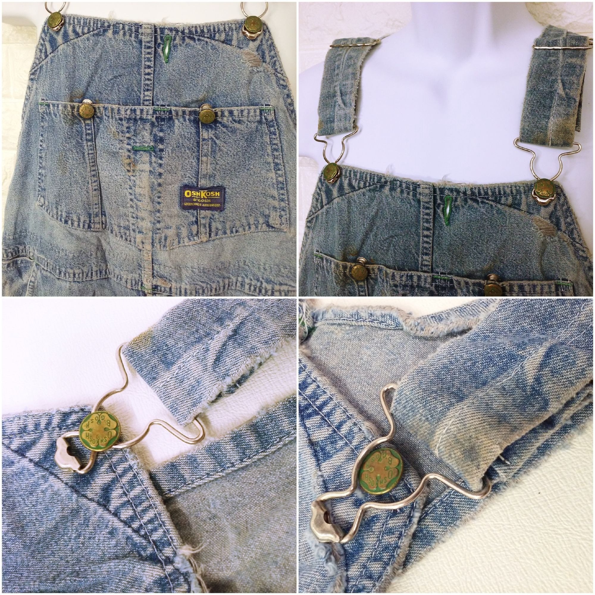 Vintage 60s-70s Osh Kosh B'gosh Denim Overalls Men's-40x28 Vintage 60s-70s Osh Kosh B'gosh Denim Overalls Men's-40x28