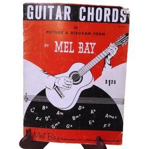 Vintage 1959 Mel Bay Publication&#39;s Guitar Chords Picture & Diagram Fun Study Learn Music Book How-To Classic