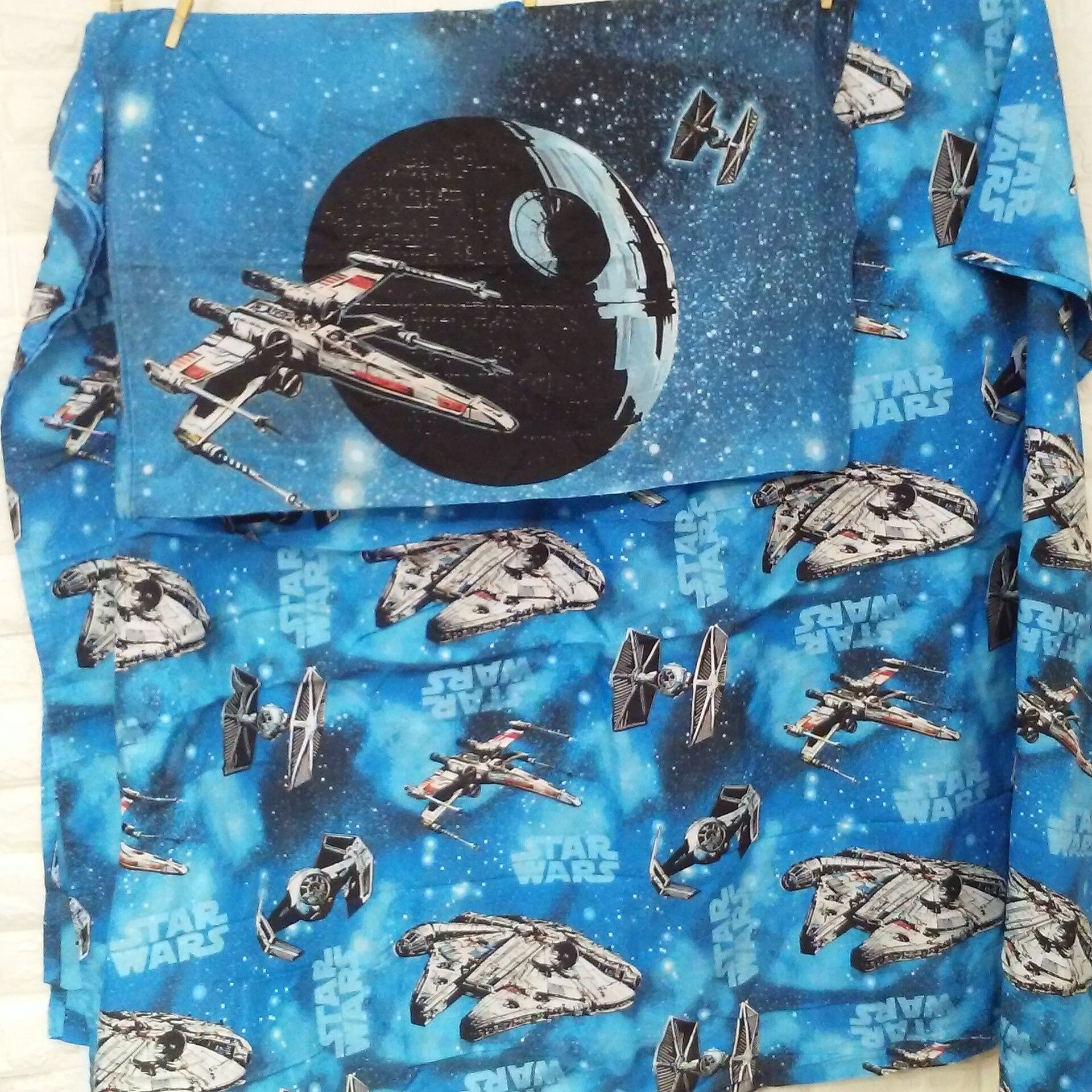 Vintage 90s Star Wars Lucas Films Ltd 2pc-twin Flat Sheet Set