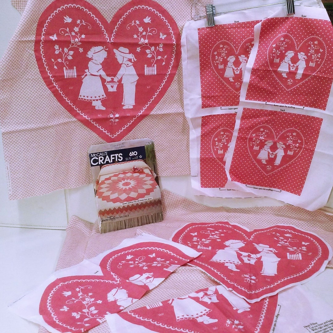 Lot of 11 Artsy Crafty Quilt Blocks Fabric Remnant Applique Sewing