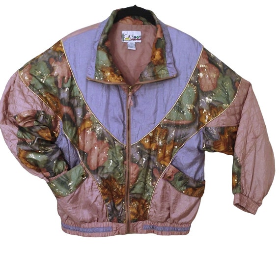 Vintage 90s C.A. Sport Grandma Chic Abstract Novelty Bomber - Etsy