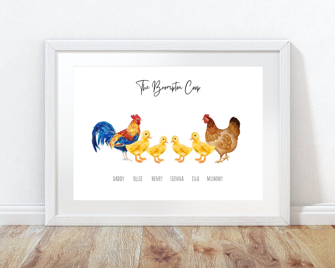 Chicken Family Names Print Chicken Print With Family Names  