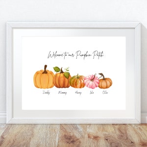 Pumpkin Patch sign, personalised halloween family print, personalised pumpkin print, our pumpkin patch, welcome to our pumpkin patch