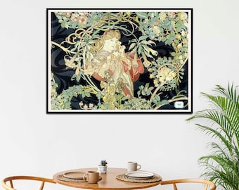 Alphonse Mucha Print- Femme a la Marguerite 1900- Art Nouveau Poster, Alphonse Mucha Print, Mucha Wall Art, Birthday Gift Idea, Housewarming
