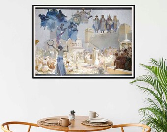 Alphonse Mucha Print- The Slav Epic- Cicle III 1912 -Art Nouveau Poster, Alphonse Mucha Prints, Mucha Art, Birthday Gift Ideas, Housewarming