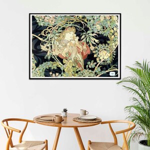 Alphonse Mucha Print- Femme a la Marguerite 1900- Art Nouveau Poster, Alphonse Mucha Print, Mucha Wall Art, Birthday Gift Idea, Housewarming