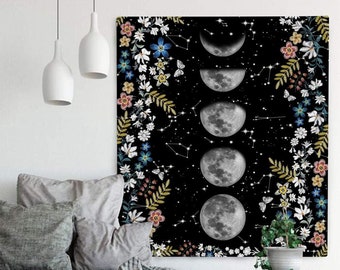 Moon Phases Tapestry Wall Hanging Tapestries Phases The Full Growth Moon Cycle Home Decor Modern Wall Art Hanging Decor Boho Wall Art