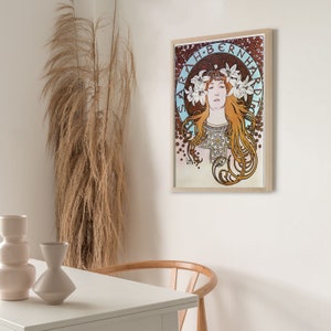 Alphonse Mucha Poster Digital Download - Sarah Bernhardt _ 1896 -Mucha Wall Art -Digital Downloadable -Mucha Digital Art Print Wall Art