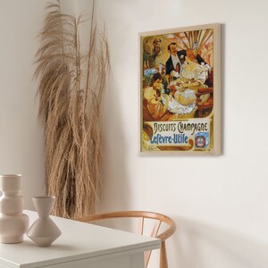 Alphonse Mucha Poster Digital Download - Biscuits Champagne Lefeevre Utile _ 1896 - Mucha Wall Art- Digital Downloadable Art Printable Print