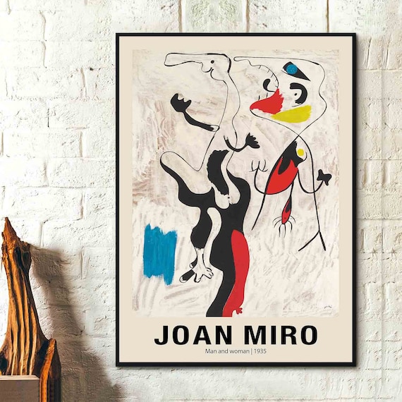 Joan Miro Print- Homme et femme 1935 - Peintre espagnol Art mural 