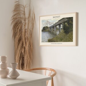 Claude Monet Poster Digital Download- The Railroad bridge in Argenteuil _1874- Vintage Print Wall Art Exhibition Poster Prints and Art Decor