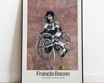 Francis Bacon Exhibition Poster -Portrait of George Dyer riding a Bicycle _ 1966 Painting Art Modern Art Canvas Wall Art Poster Print