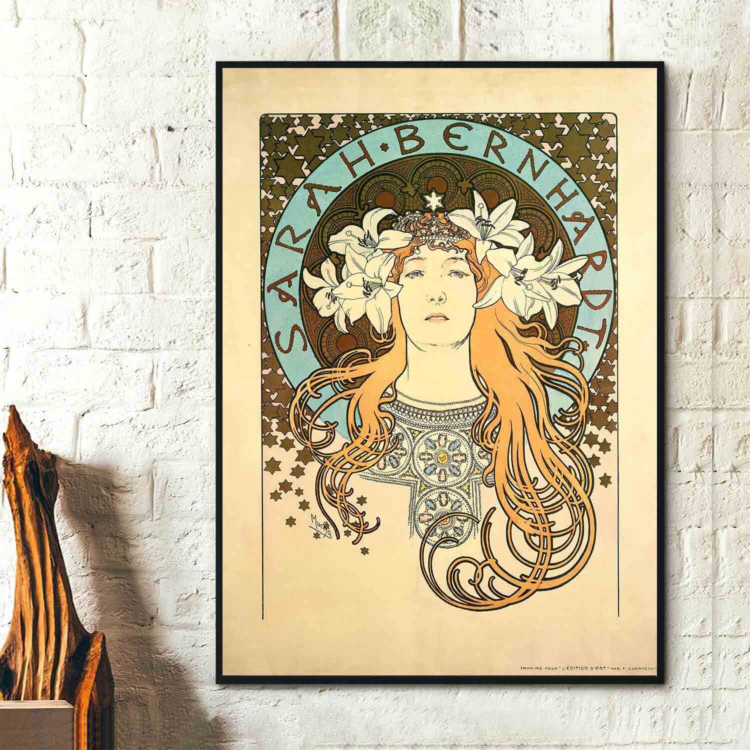 Alphonse Mucha Print-Sarah Bernhardt  1897 - Art Nouveau Poster Alphonse Mucha Prints, Mucha Wall Art, Birthday Gift Ideas, Housewarming