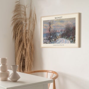 Claude Monet Poster Digital Download- Coming into Giverny in Winter _ 1885 -Vintage Art Prints Wall Art Exhibition Poster Prints and Art