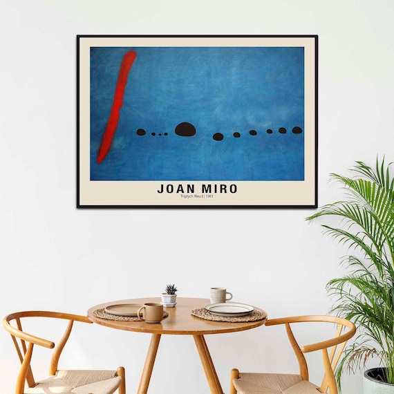Joan Miro 取りつく Blu II ジョアン ミロ コンポジションⅡ 額縁