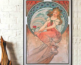 Stampa Alphonse Mucha - Pittura artistica 1899 - Poster Art Nouveau Stampe Alphonse Mucha, Arte della parete Mucha, Idee regalo di compleanno, Inaugurazione della casa