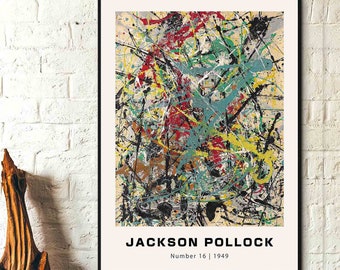 Jackson Pollock -Number 16  1949- Poster, Jackson Pollock Poster, Modern Wall Art, Exhibition Poster, Abstract Prints, Pollock Poster, Art