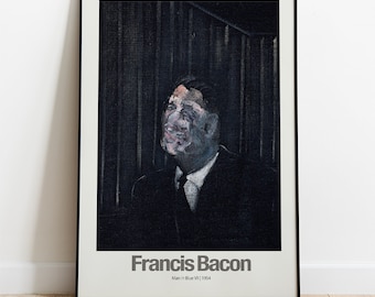 Francis Bacon Exhibition Poster - Man in Blue VII _ 1954 - Painting Art Modern Art Canvas Wall Art Poster Print Painting Art