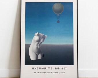 ルネ・マグリット展ポスター - 時が鳴るとき 1932 - 絵画アート