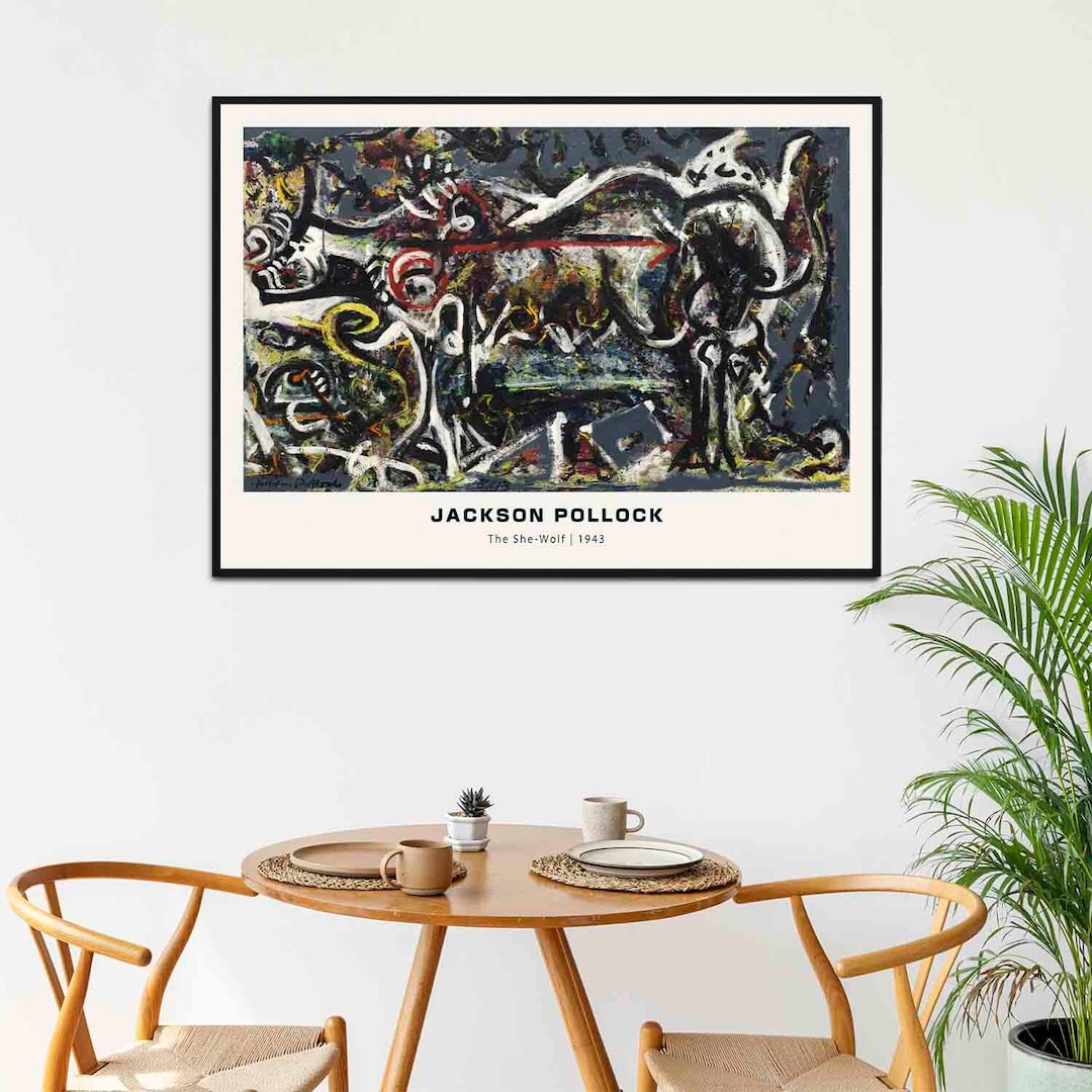 Jackson Pollock the Shewolf 1943 Poster, Jackson Pollock Poster Modern