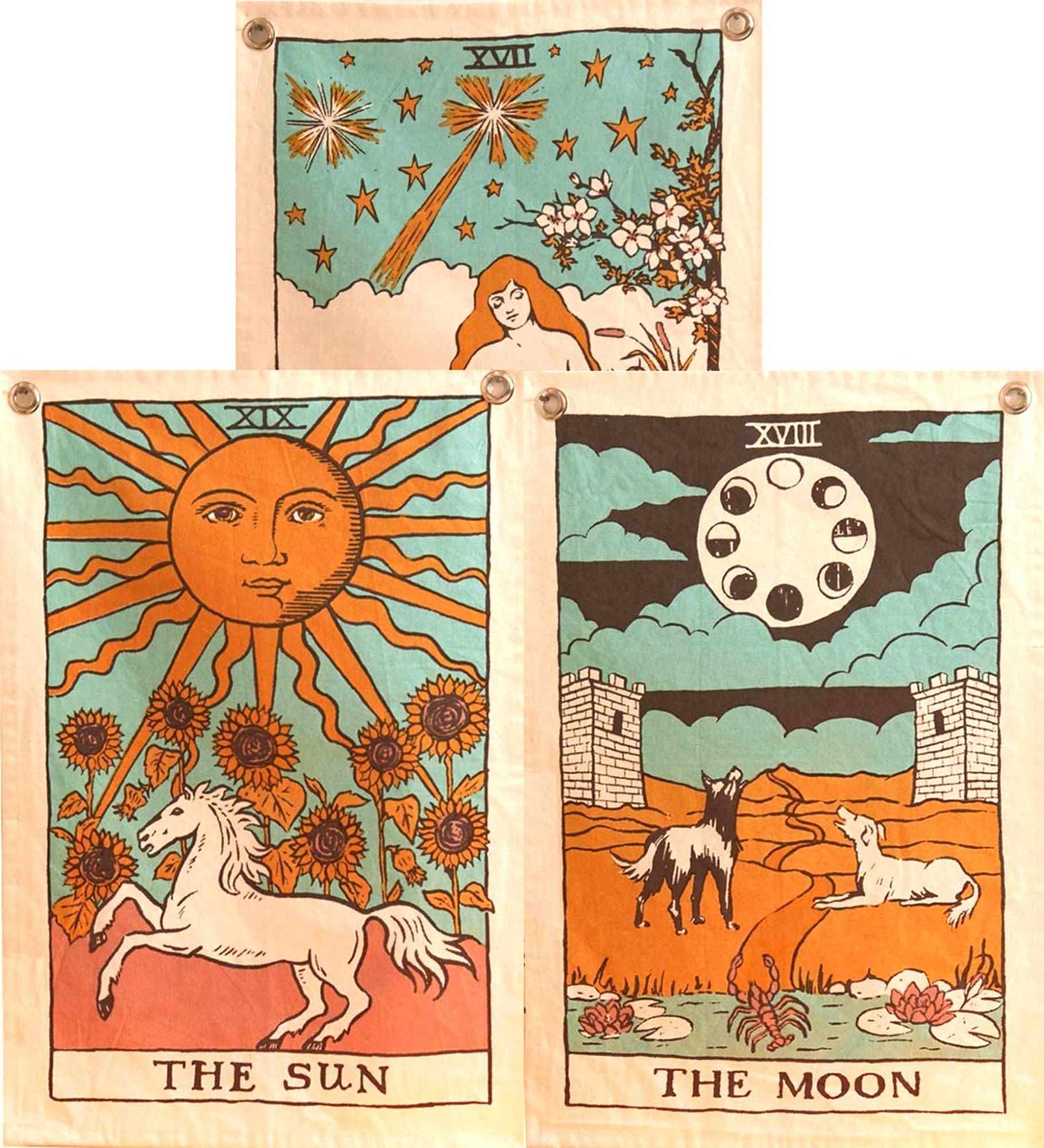 Tapestry Tarot Tapestry Wall Hanging Pack of 3 the Sun the Etsy
