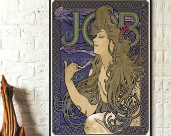 Stampa di Alphonse Mucha - Manifesto per il produttore di cartine Job 1897 - Manifesto Art Nouveau Stampe di Alphonse Mucha, Arte murale Mucha, Regali