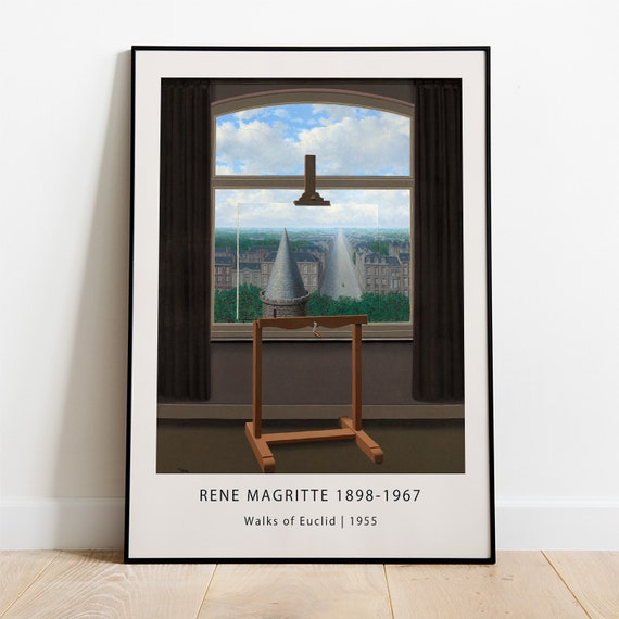 ルネ・マグリット展ポスター - ユークリッドの散歩 1955 - 絵画