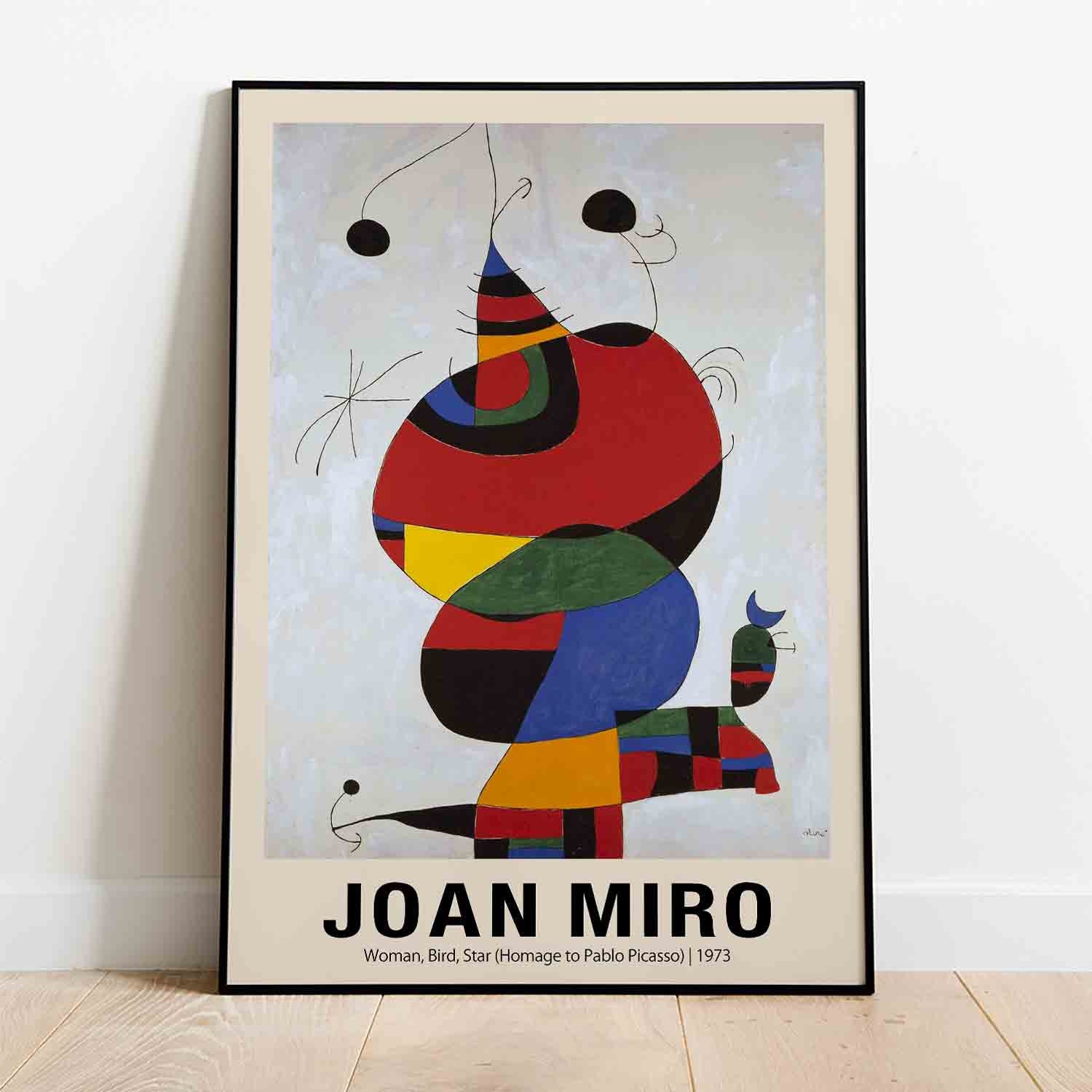 Joan Miro Print- Woman, Bird, Star 1973 - Spanish Painter Joan Miro Print- Woman, Bird, Star 1973 - Spanish Painter