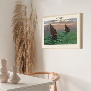 Claude Monet Poster Digital Download- Fishing Boats at Sea _ 1869 -Vintage Art Prints Wall Art Exhibition Poster Prints and Art Home Decor