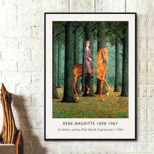 Rene Magritte Ausstellungsplakat - Le blanc-seing (The Blank Signature) _ 1965 Gemälde Kunst Moderne Kunst Leinwand Wandkunst Poster Druck Gemälde