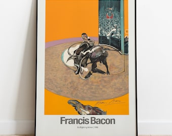 Francis Bacon Exhibition Poster - Bullfighting Mirror _ 1990 V5 -  Painting Art Modern Art Canvas Wall Art Poster Print Painting Art