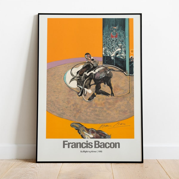 Francis Bacon Exhibition Poster - Bullfighting Mirror _ 1990 V5 -  Painting Art Modern Art Canvas Wall Art Poster Print Painting Art