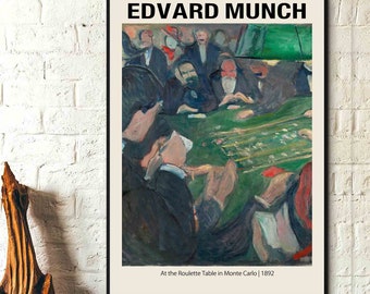 Edvard Munch Art Print- At the Roulette Table in Monte Carlo  1892 -Edvard Munch Poster, Munch Wall Art Munch Exhibition Prints Museum Print