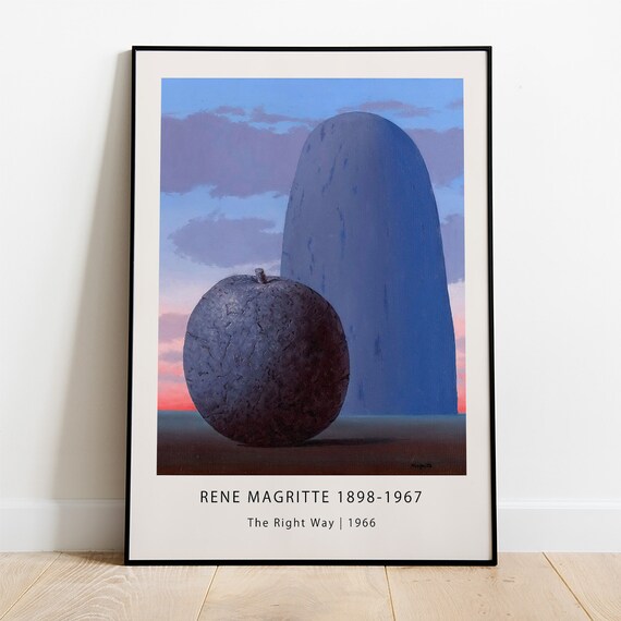 額装済/Galerie Du Muse/ルネ マグリット/ポスター/アート ルネ・マグリット展ポスター - 正しい道 1966 - 絵画アート、モダン