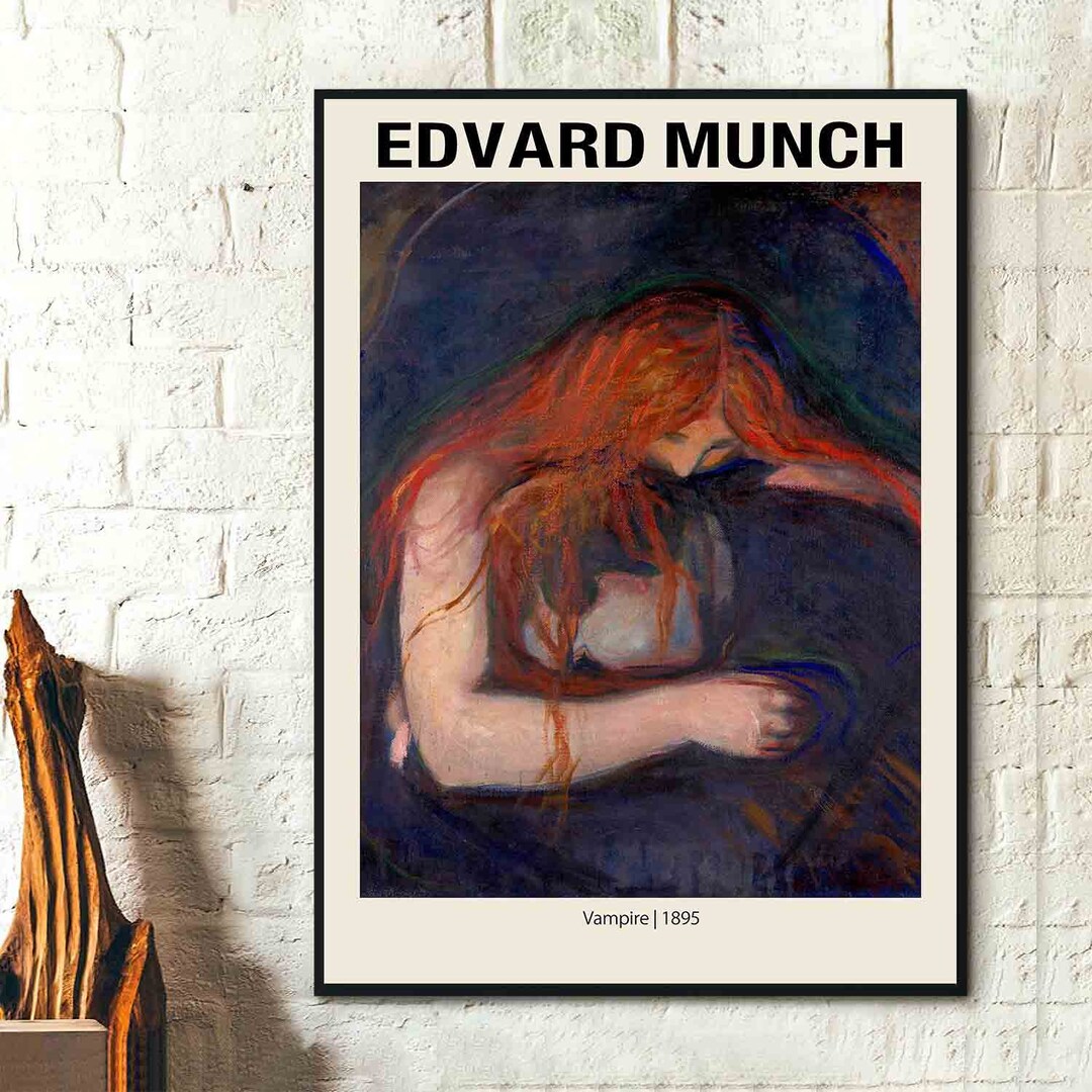 Edvard Munch Art Print- Vampire 1895 -edvard Munch Poster, Edvard Munch ...