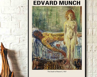 Edvard Munch Art Print- The Death of Marat II 1907 - Edvard Munch Poster, Edvard Munch Wall Art, Munch Exhibition Print Museum Prints, Decor