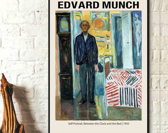 Edvard Munch Art Prints- Self-Portrait 1943 - Edvard Munch Poster, Edvard Munch Wall Art Munch Exhibition Prints Museum Prints, Modern Decor