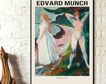 Edvard Munch Art Print- Woman  1925 -Edvard Munch Poster, Edvard Munch Wall Art, Munch Exhibition Prints, Museum Prints, Modern Home Decor