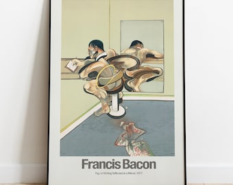 Francis Bacon Exhibition Poster Figure Writing Reflected in a Mirror_1977- Painting Art Modern Art Canvas Wall Art Poster Print Painting Art