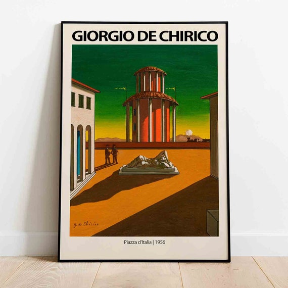 Giorgio De Chirico Exhibition Poster- Piazza D_italia 1956