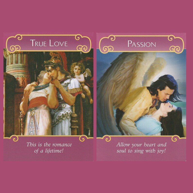Doreen Virtue The Romance Angel Oracle Cards Deck Gold Edged Etsy