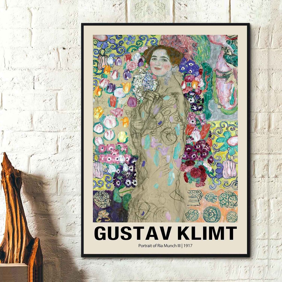 Gustav Klimt【リアムンクの肖像III】lithograph直筆サイン Art Prints of Portrait of Ria Munk III by Gustav Klimt